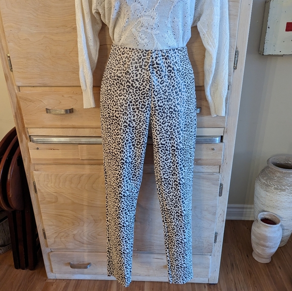Zara NWOT Leopard Print Faux Leather Pants - Picture 1 of 5